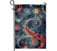 Bandiera da giardino con cielo notturno estivo, stelle vorticose blu, decorazione per la casa e il giardino, bandiera su entrambi i lati in iuta per cortile, decorazione per esterni, 30,5 x 45,7 cm