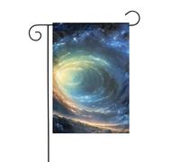 Bandiera da giardino con cielo stellato e spazio profondo su entrambi i lati, 30,5 x 45,7 cm, bandiere per decorazioni all'aperto e vacanze, bandiera da cortile durevole