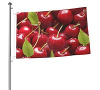 Bandiera da giardino con ciliegie rosse, 6 x 0,9 m, bandiera per esterni, bandiera a prova di brezza, bandiere a prova di sbiadimento, per casa, casa, decorazione interna ed esterna