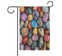 Bandiera da giardino con ciottoli e rocce su entrambi i lati bandiere da cortile per esterni benvenuto vacanze stagionali bandiera per feste vacanze all'aperto portico decorazione per la casa 31 x 47