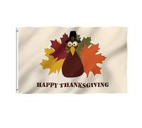 Bandiera da giardino con citazioni autunnali Happy Thanksgiving da 0,9 x 1,5 m, 3 strati, Harvest Turchia con occhielli in ottone, decorazioni per la casa all'aperto