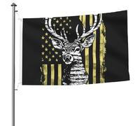 Bandiera da giardino con colori vivaci e occhielli in ottone - Bandiera americana mimetica da caccia, mimetica, cervo, nera, resistente allo sbiadimento, bandiere decorative da giardino per esterni