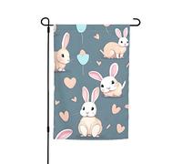 Bandiera da giardino con coniglietto carino, 30,5 x 45,7 cm. Decorazione per esterni luminosa su entrambi i lati porta un po' di divertimento al tuo giardino.