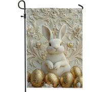 Bandiera da giardino con coniglietto pasquale, decorazione per vacanze primaverili, decorazione per prato su entrambi i lati, per aiuole da esterni, 30,5 x 45,7 cm