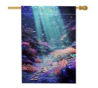 Bandiera da giardino con coralli sottomarini, decorazione blu oceanica marina, striscione da giardino su entrambi i lati per la decorazione estiva del prato all'aperto, stile per la casa, 30 x 45 cm