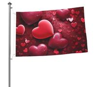 Bandiera da giardino con cuori innamorati di San Valentino da 0,9 m su entrambi i lati, resistente allo sbiadimento, bandiera per esterni, divertente bandiera per vacanze con occhielli in metallo per