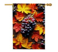 Bandiera da giardino con decorazione autunnale, motivo foglie d'acero, viola e rosso e arancione, bandiera stagionale su entrambi i lati, decorazione per il raccolto, 71 x 101 cm
