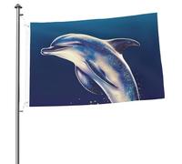 Bandiera da giardino con delfino glitterata, 6 x 0,9 m, bandiera per esterni, bandiera a prova di brezza, bandiere a prova di scolorimento, per casa, casa, decorazione interna ed esterna