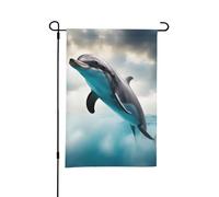 Bandiera da giardino con divertente delfino che guarda te, 30,5 x 45,7 cm, perfetta per San Valentino e decorazioni primaverili