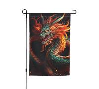 Bandiera da giardino con drago cinese su entrambi i lati bandiera da cortile per vacanze 30,5 x 45,7 cm banner stagionale per esterni per primavera estate prato portico decorazione per la casa piccola