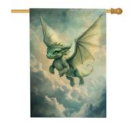Bandiera da giardino con drago fantasioso, decorazione per esterni, decorazione per esterni per tutte le stagioni, design giocoso per la casa, bandiera per prato su entrambi i lati, 71 x 101 cm