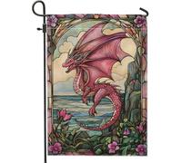 Bandiera da giardino con drago fantasy, creatura mitica della pesca, decorazione per esterni, bandiera stagionale su entrambi i lati, perfetta per incantevole decorazione della casa, 30,5 x 45,7 cm
