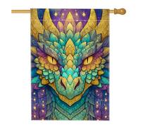 Bandiera da giardino con drago vivace, decorazione per esterni, decorazione per esterni, striscione da giardino stagionale per la decorazione del prato, bandiera artistica su entrambi i lati, 71 x 101
