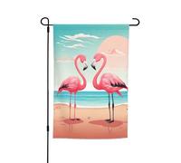 Bandiera da giardino con due fenicotteri 30,5 x 45,7 cm, resistente bandiera decorativa in poliestere stampato su entrambi i lati, per cortile, patio e balcone