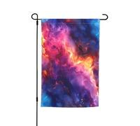 Bandiera da giardino con effetto marmo rosa e viola (3) Bandiere decorative bifacciali per patio esterno 12X18 pollici