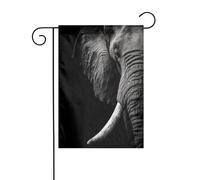 Bandiera da giardino con elefanti bianchi e neri, 30 x 45 cm, verticale, double face, decorazione per casa colonica, vacanze, esterni, bandiera da cortile