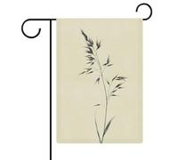 Bandiera da giardino con erba singola nera e grigia per vacanze stagionali in iuta su entrambi i lati, 30,5 x 45,7 cm