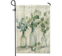 Bandiera da giardino con eucalipto primaverile, estate e autunno, bandiera da giardino con foglie verdi, moderna decorazione da giardino a foglia per esterni, 30,5 x 45,7 cm