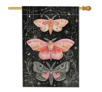 Bandiera da giardino con falena notturna estiva, decorazione per la casa e il cortile, decorazione da giardino in iuta su entrambi i lati, perfetta per feste di vacanza, 71 x 101 cm