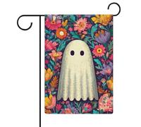 Bandiera da giardino con fantasmi colorati e graziosi, in iuta su entrambi i lati, 30,5 x 45,7 cm