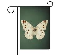 Bandiera da giardino con farfalla bianca per vacanze stagionali su entrambi i lati, 30,5 x 45,7 cm