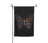 Bandiera da giardino con farfalla misteriosa, bandiera da giardino stampata bifacciale, graziose bandiere rustiche per decorazioni da esterno, 12 x 18 pollici