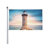 Bandiera da giardino con faro da spiaggia, 9 x 1,5 m, bandiera da giardino su entrambi i lati, resistente allo sbiadimento, bandiera per esterni, divertente bandiera per vacanze, con occhielli in