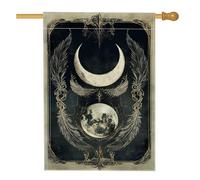 Bandiera da giardino con fasi lunari celesti, bandiera decorativa per la casa con cielo notturno scuro, bandiera da cortile in iuta su entrambi i lati, per decorazione esterna del prato, decorazione