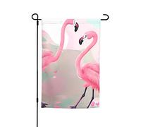 Bandiera da giardino con fenicotteri d'amore, 30,5 x 45,7 cm. Decorazione da esterno luminosa su entrambi i lati porta un po' di divertimento al tuo giardino.