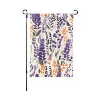 Bandiera da giardino con fiori di lavanda ad acquerello, 32 x 48 cm, double face, decorativa per esterni, in poliestere, resistente alle intemperie, per prato, patio, balcone, cortile, decorazione per