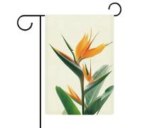 Bandiera da giardino con fiori gialli con elementi verdi, in iuta su entrambi i lati, 30,5 x 45,7 cm