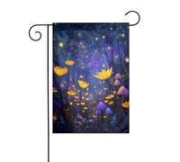 Bandiera da giardino con fiori selvatici e funghi, 30 x 45 cm, verticale, double face, decorazione per casa colonica, vacanze, esterni, bandiera da cortile