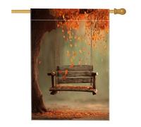 Bandiera da giardino con foglie autunnali, bandiera arancione altalena per esterni, bandiera da giardino in iuta su entrambi i lati, decorazione stagionale per prato, 71 x 101 cm