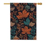 Bandiera da giardino con foglie autunnali, bandiera botanica blu scuro per la casa, bandiera a doppia faccia in iuta per cortile, decorazione per prato all'aperto, 71 x 101 cm