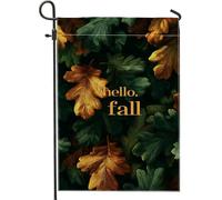 Bandiera da giardino con foglie autunnali, motivo arancione e foglia, bandiera decorativa per la casa, bandiera da cortile in iuta su entrambi i lati, per decorazione esterna del prato, 30,5 x 45,7 cm
