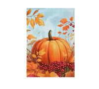 Bandiera da giardino con foglie autunnali zucca e bacche di sorbo stampa su entrambi i lati per esterni decorazione della casa banner decorazione per casa colonica portico decorazione 71 x 101 cm