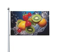 Bandiera da giardino con frutti d'acqua, 9 x 1,5 m, doppia faccia, resistente allo sbiadimento, bandiera per esterni, divertente bandiera per le vacanze, con occhielli in metallo, per prato, patio