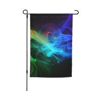 Bandiera da giardino con fumo arcobaleno 30,5 x 45,7 cm, doppia faccia, per primavera ed estate, decorazione per esterni