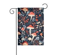 Bandiera da giardino con funghi floreali stravaganti, 30 x 45 cm, verticale su entrambi i lati, decorazione per casa colonica, vacanze, esterni, bandiera da cortile