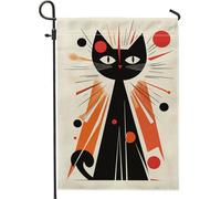 Bandiera da giardino con gatto di Halloween, bandiera retrò moderna, bandiera decorativa in iuta su entrambi i lati, per Halloween, decorazione esterna 30,5 x 45,7 cm
