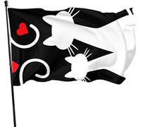 Bandiera da giardino con gatto nero resistente agli agenti atmosferici, bandiera da gioco 9,1 x 1,5 m, decorazioni per la casa all'aperto