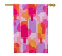 Bandiera da giardino con ghiaccioli estivi, bandiera colorata astratta per esterni, bandiera su entrambi i lati per cortile, decorazione per feste sul prato, 71 x 101 cm