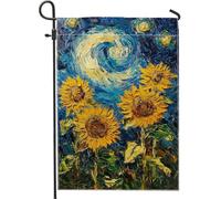 Bandiera da giardino con girasole, bandiere da giardino floreali gialle per la decorazione della casa, bandiera da giardino colorata su entrambi i lati, decorazione primaverile per esterni, banner per