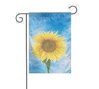 Bandiera da giardino con girasole giallo singolo, 30 x 45 cm, verticale, doppia faccia, decorazione per casa colonica, vacanze, esterni, bandiera da cortile