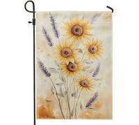 Bandiera da giardino con girasole, striscione floreale giallo brillante per la casa, decorazione stagionale su entrambi i lati, decorazione per prato all'aperto, stile fattoria per feste estive e