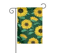 Bandiera da giardino con girasoli gialli su sfondo verde, 30 x 45 cm, verticale, double face, decorazione per casa colonica, vacanze, esterni, bandiera da cortile