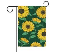 Bandiera da giardino con girasoli gialli su sfondo verde, bandiera per esterni per case e cortili stagionali, in iuta, double face, 30,5 x 45,7 cm