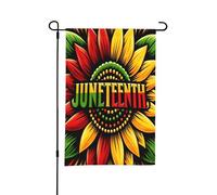 Bandiera da giardino con girasoli, Juneteenth, mese della storia dei neri, bifacciale, piccole bandiere per cortile, adatte per esterni o per decorazioni da giardino, patio, 18x12 pollici