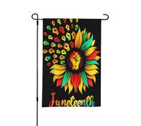 Bandiera da giardino con girasoli, Juneteenth, mese della storia dei neri, bifacciale, piccole bandiere per cortile, adatte per esterni o per decorazioni da giardino, patio, 18x12 pollici