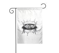 Bandiera da giardino con gocce d'acqua, 30,5 x 45,7 cm, double face, decorazione da giardino per esterni, resistente alle intemperie, in iuta
